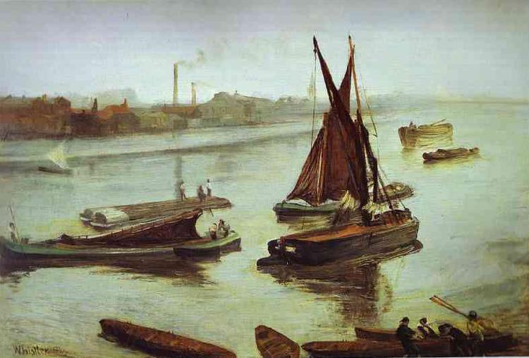 James Abbot McNeill Whistler Grey and Silver: Old Battersea Reach Norge oil painting art
